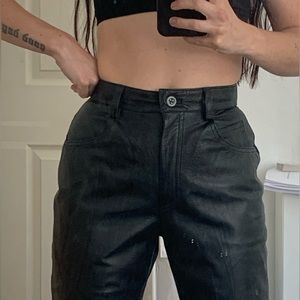 🔥SOLD🔥100% Leather Vintage 90s Tower Hill | High Waisted Pants | Size 4